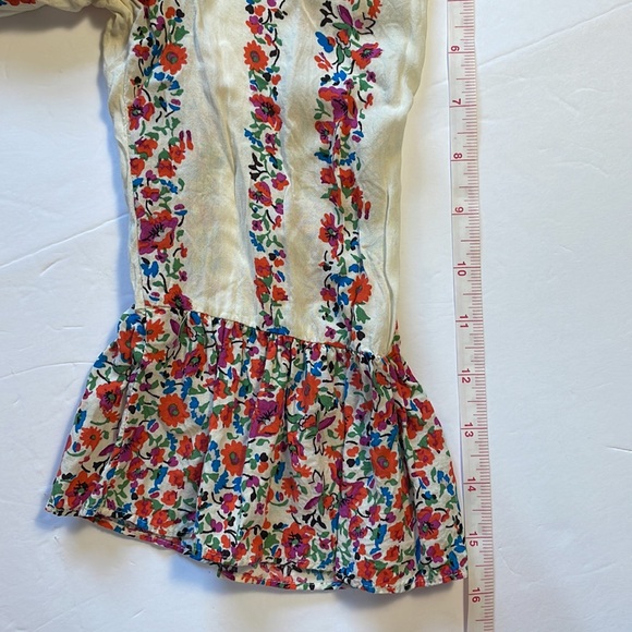 Maeve Anthropologie Hiver Floral Peasant Blouse Crochet Pleated Buttons Size 10 - Picture 16 of 16